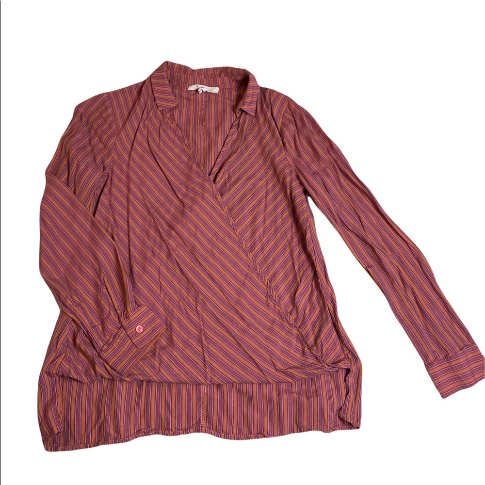 Bcbg long sleeve striped shirt size small